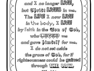 Printable Galatians 2:20-21 Scripture coloring page PDF