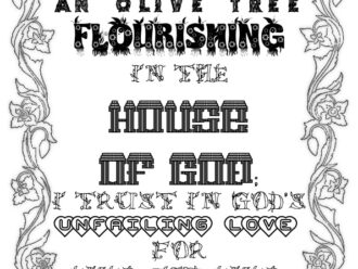 Printable Psalm 52:8 Scripture coloring page PDF