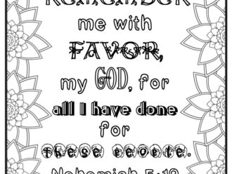 Printable Nehemiah 5:19 Scripture coloring page PDF