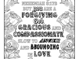 Printable Nehemiah 9:17b Scripture coloring page PDF