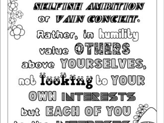 Printable Philippians 2:3-4 Scripture coloring page PDF