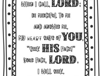 Printable Psalm 27:8 Scripture coloring page PDF