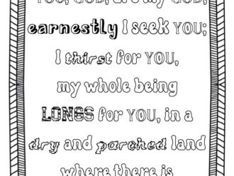 Printable Psalm 63:1 Scripture coloring page PDF