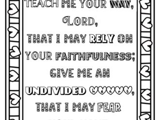 Printable Psalm 86:11 Scripture coloring page PDF