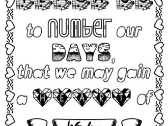 Psalm 90:12 Coloring Page PDF