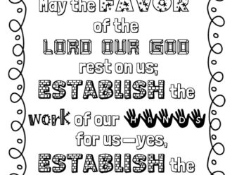 Printable Psalm 90:17 Scripture coloring page PDF