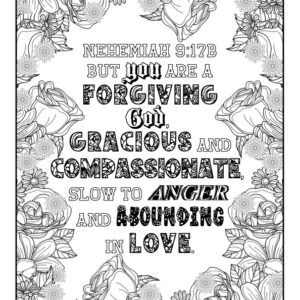 Printable Nehemiah 9:17b Scripture coloring page PDF