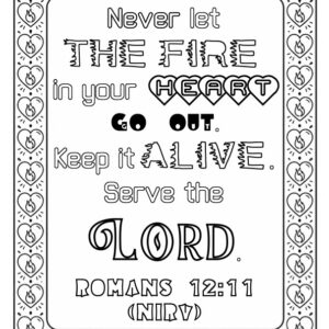 Romans 12:11 (NIRV) Coloring Page PDF