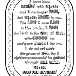 Printable Galatians 2:20-21 Scripture coloring page PDF