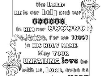 Printable Psalm 33:20-22 Scripture coloring page PDF